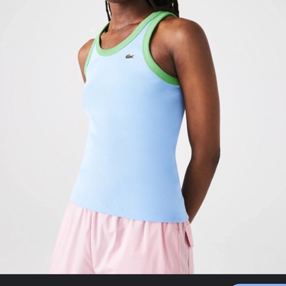 Lacoste Light Blue Tank with Green Accents 40-8